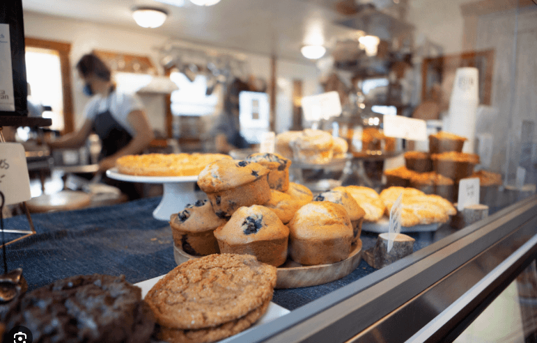 Rise Coffee House Pastry counter in Driggs Idaho located in Teton Valley.