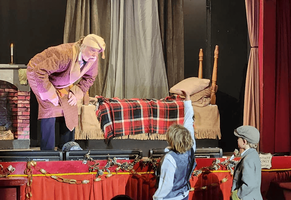 Ebenzer scares children at Pierre's Playhouse in Victor Idaho in Teton Valley.