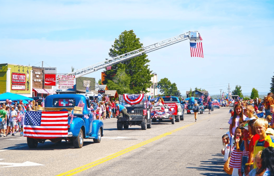 The 4th of July Parade in Victor Idaho draws a huge crowd.